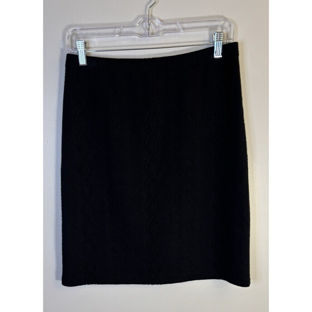 J MCLAUGHLIN Black Textured Pencil Skirt Women Small Pull On Stretch Office